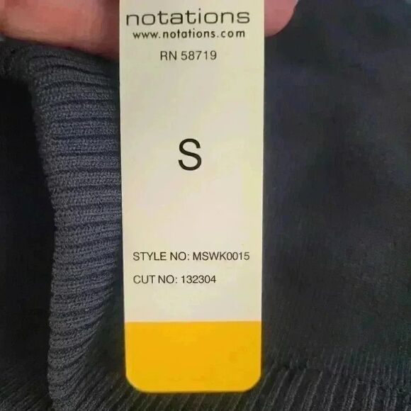 Notations Women's Black Rayon/Nylon Knit Straight Skirt w Crocheted Lace & Brown - Picture 8 of 9